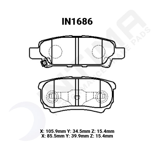 Mitsubishi Lancer 2008+ ES/VRX IN1686 Intima SR Rear
