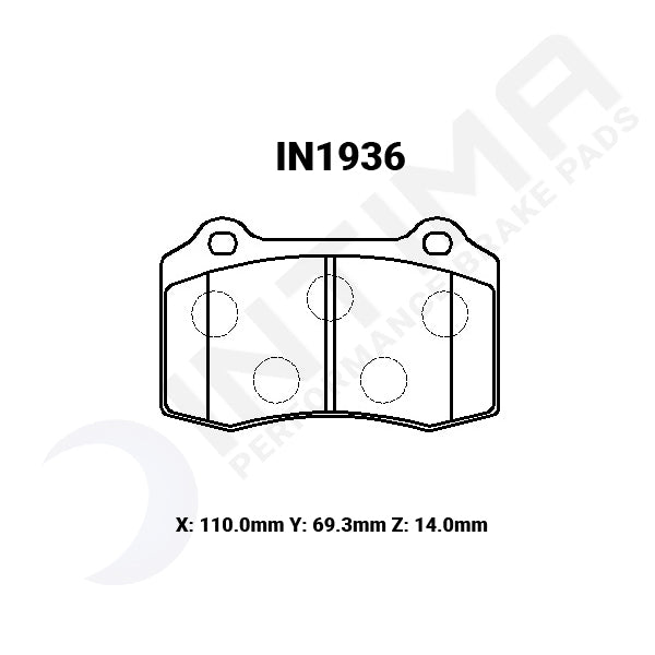 2003 + BA, BF & FG GT/Pursuit/Typhoon/F6 Brembo FRONT 6 Pot/Rear 4 pot IN1936-30 Intima SR Rear
