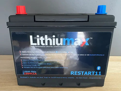 For up to 7L Petrol and 5L Diesel Engines Lithiumax RESTART11 Bluetooth 1000CA Engine Starter Battery