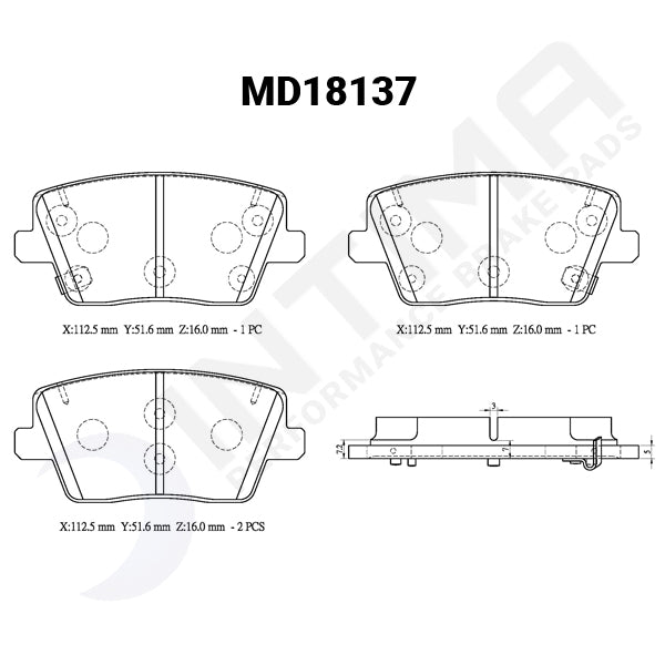 Performance Rear Brake Pads – Intima MD18137 i30N