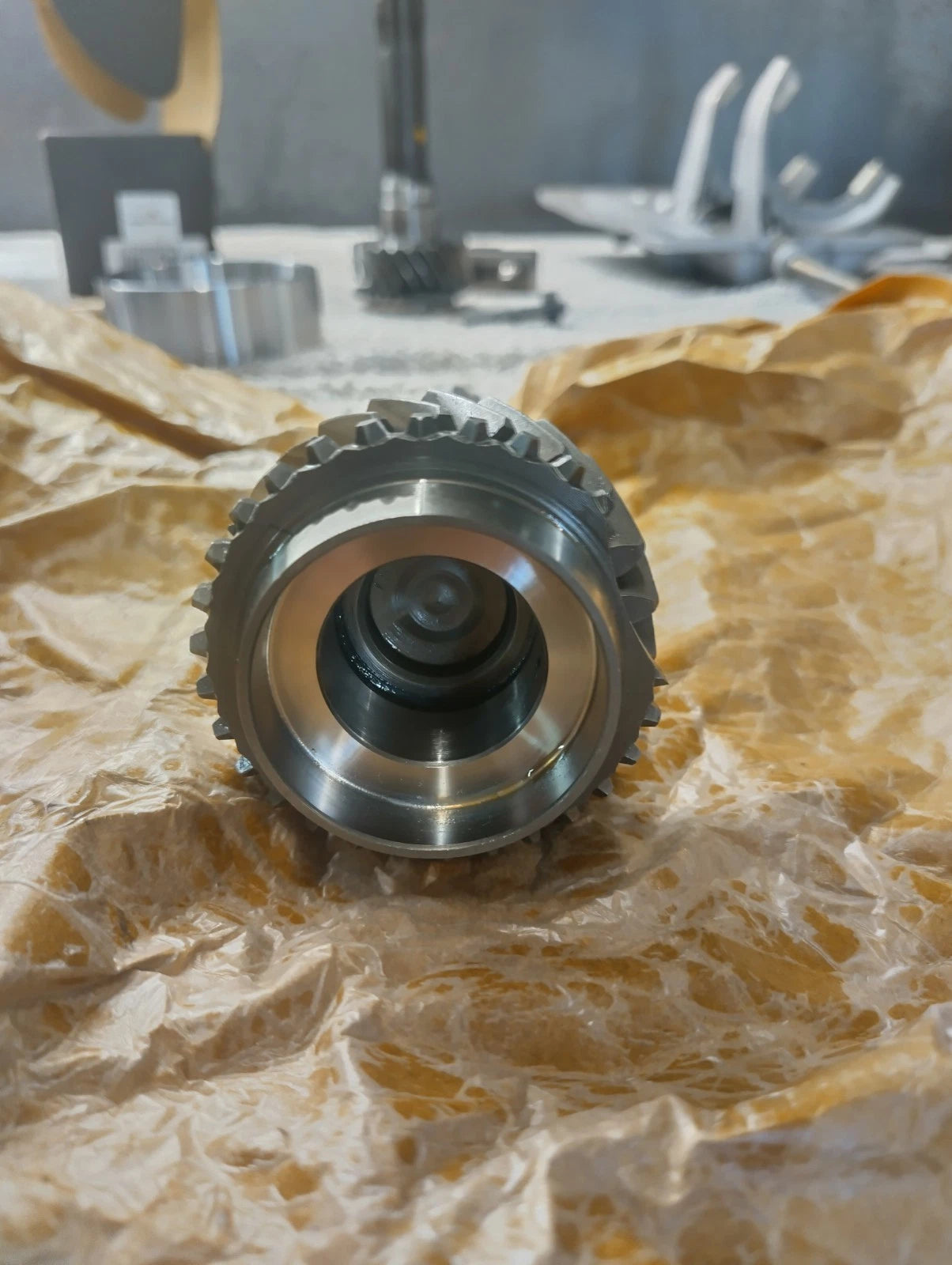 Close up of 23 tooth gear on Ford T5 input shaft