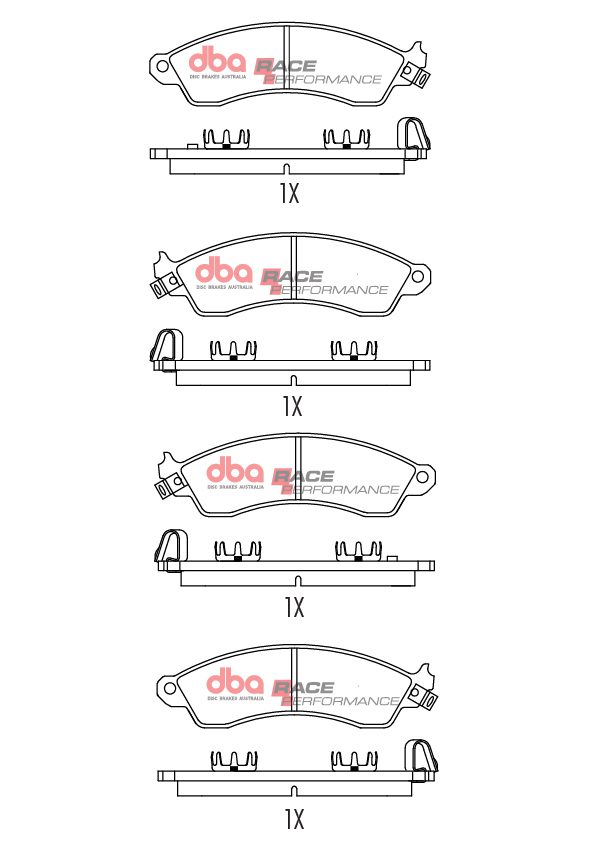 DBA race brake pads corvette C4 saloon car racing DB1353RP pad diagram