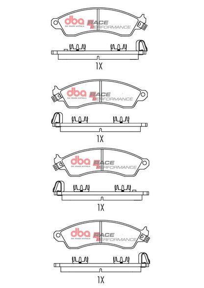 DBA race brake pads corvette C4 saloon car racing DB1353RP pad diagram