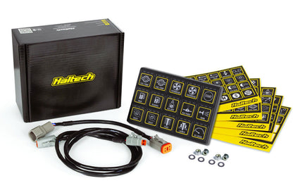 Haltech CAN Keypad 15 button kit HT-011502 with harness and labels