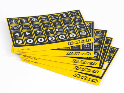 Haltech CAN Keypad yellow label sheets for button functions