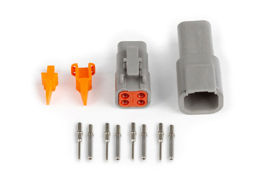 Haltech Plug and Pins Only - Matching Set of Deutsch DTM-4 Connectors (7.5 Amp)