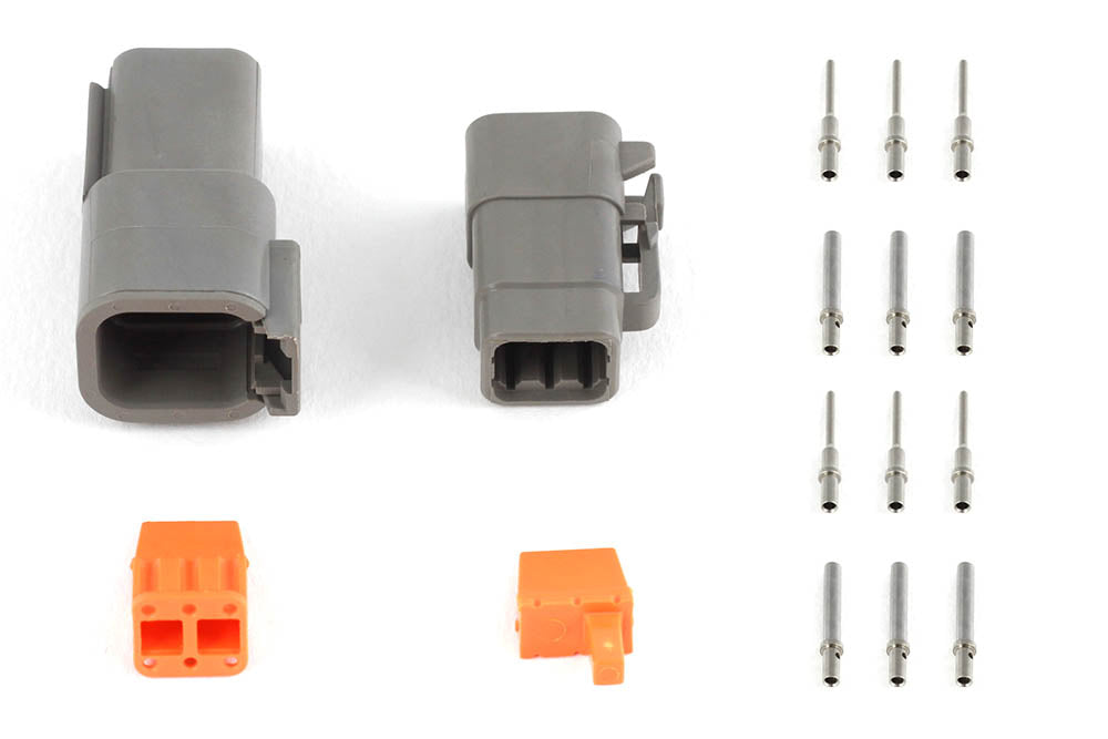 Plug and Pins Only - Matching Set of Deutsch DTM-6 Connectors (7.5 Amp)