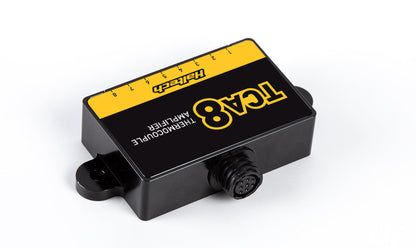 Haltech TCA-8 thermocouple amplifier showing K-type probe connector