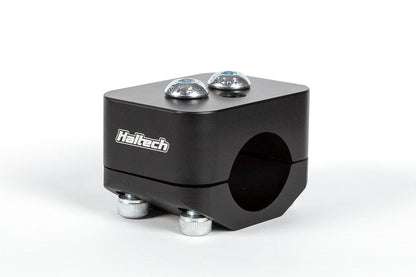 Haltech tube mount side view with logo on tube