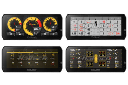 Rear of Haltech uC-10 digital dash showing 34-pin connector and mounting points