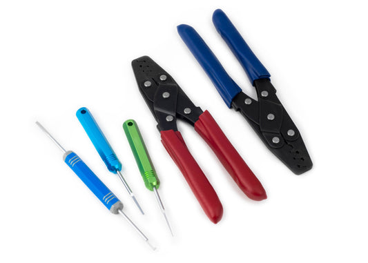 Haltech Dual Crimper Set Inc 3 pin removal tools
