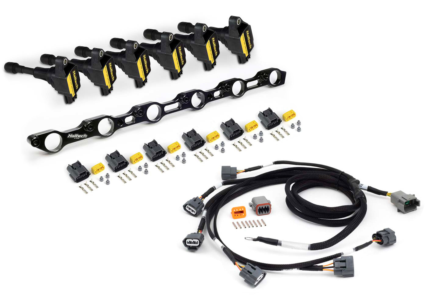 Haltech R35 Coil Conversion Kit for Toyota JZ- Includes bracket , coils, connectors and harness