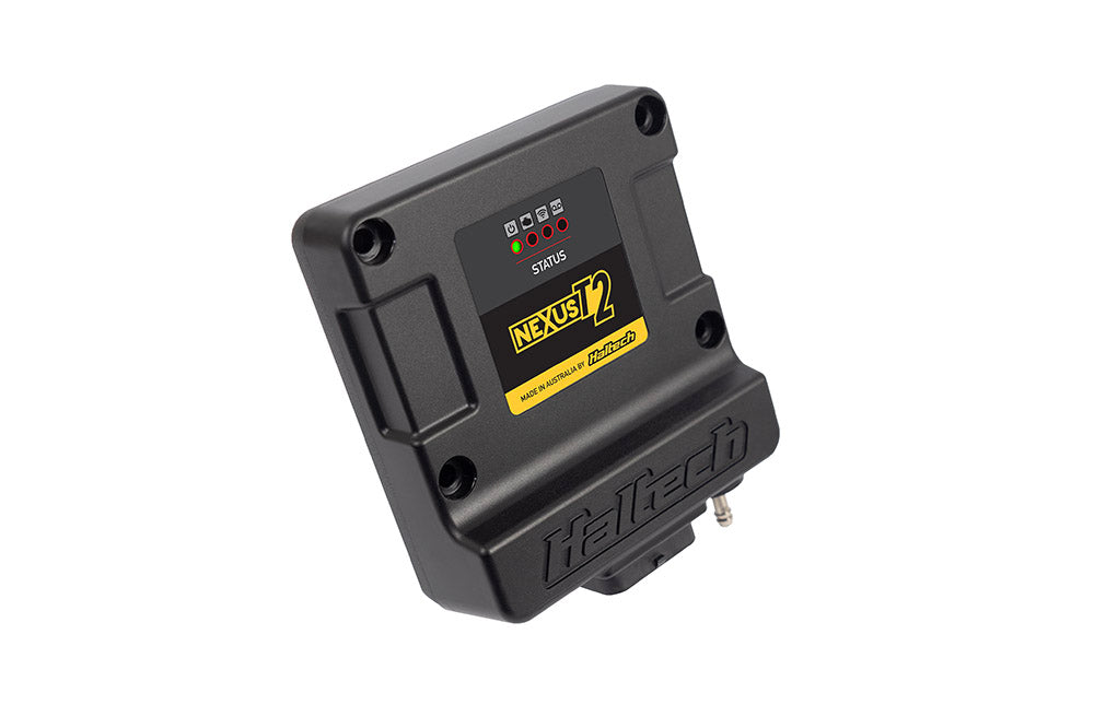 Haltech Nexus T2 ECU side profile showing waterproof IP-66 enclosure