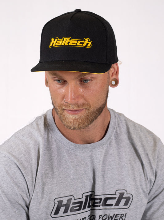 Haltech Snapback Cap Black with Yellow Logo