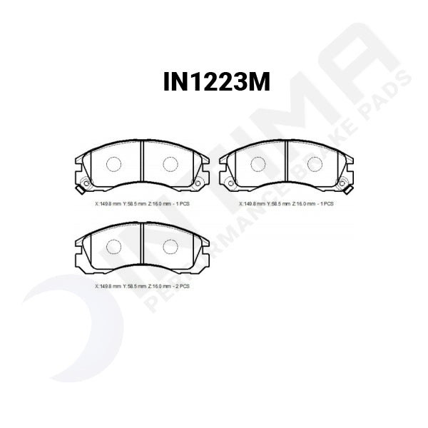 Mitsubishi Lancer 1992-1995 Evolution 1,2,3 (Akebono caliper)  IN1223 Intima SR Front