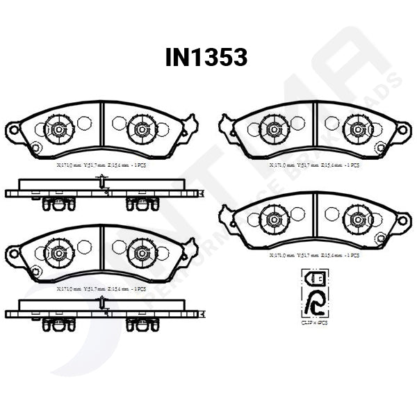 Intima RS Front Brake pads - Corvette C4, Saloon car, Commodore, Falcon Intima RS Front IN1353 - Racing Solutions