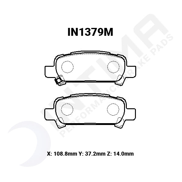 Subaru Impreza WRX STi 1999-2001 GC8 4 Pot front / 1 Pot rear  IN1379 Intima SR Rear