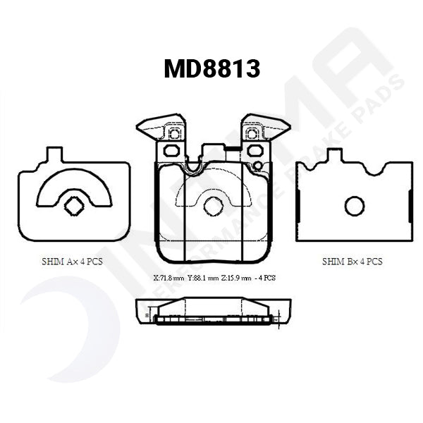 BMW M Series 2015+ M2/M3/M4/M135i/M140i  IN8813 Intima SR Rear
