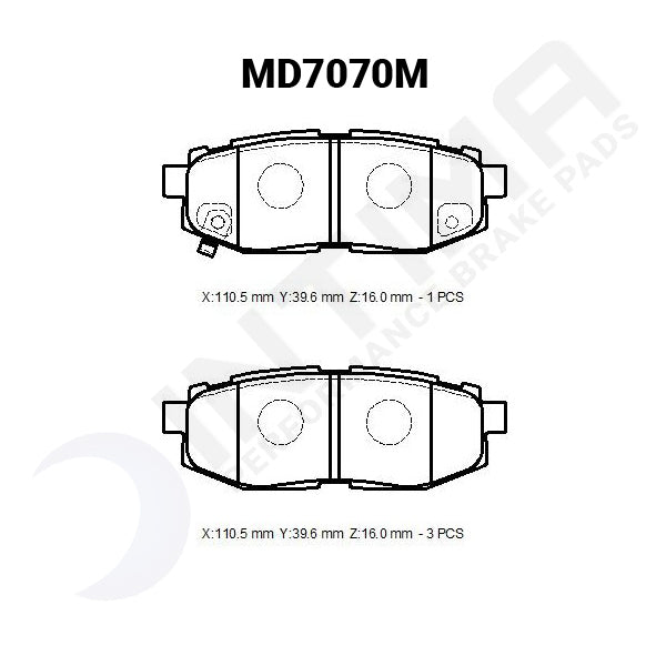 INTIMA SS REAR BRAKE PADS – 86 GTS, BRZ, WRX 15+, SJ FORESTER, GR86 2022+