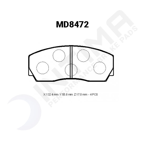 D2 - - Front 4 pot caliper MD8472 Front Intima SS