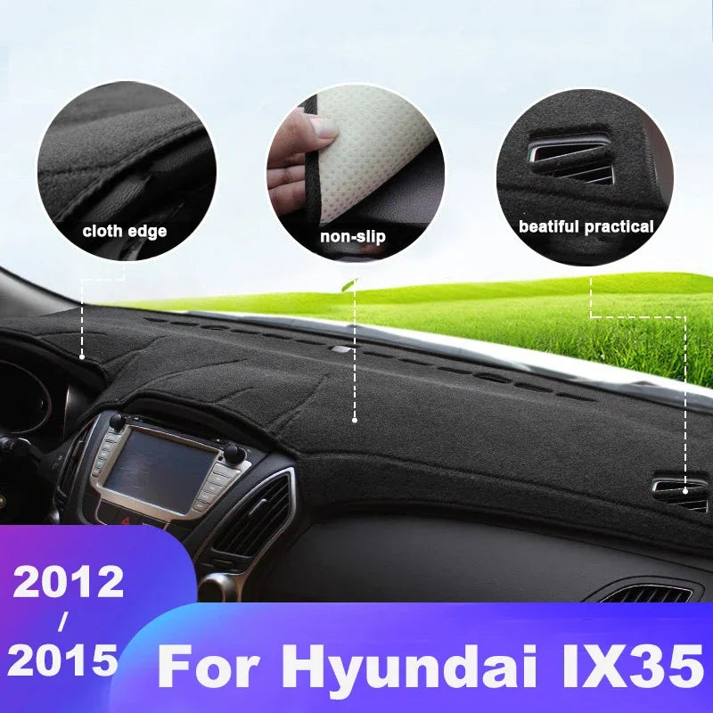 For Hyundai ix35 2010 2011 2012 2013 2014 Car Dashboard Cover Mats Avoid Light Pads Instrument Panel Carpets Anti-UV Accessories