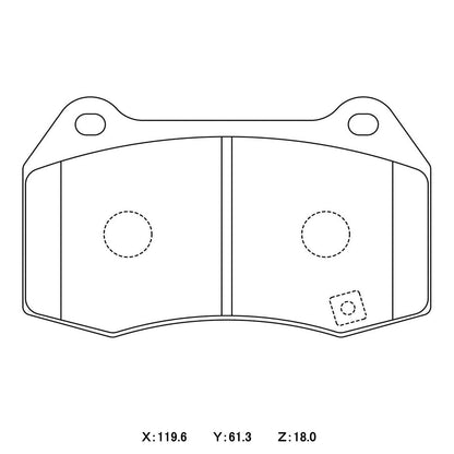WinmaX W5 Performance Trackday Brake Pads Nissan GTR R33 / R34 Brembo Front