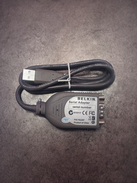 Belkin F5U257 USB to Serial RS-232 Adapter – Front View for ems stinger 4424