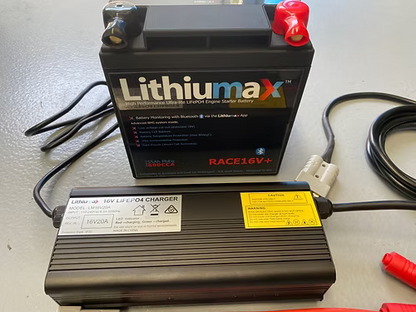 Top view of Lithiumax 16V 20A AC/DC lithium charger