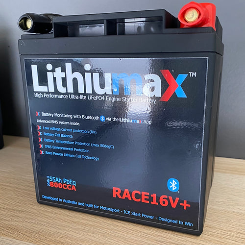 Lithiumax RACE16V+ LCD 800CA ULTRA-LITE lithium battery