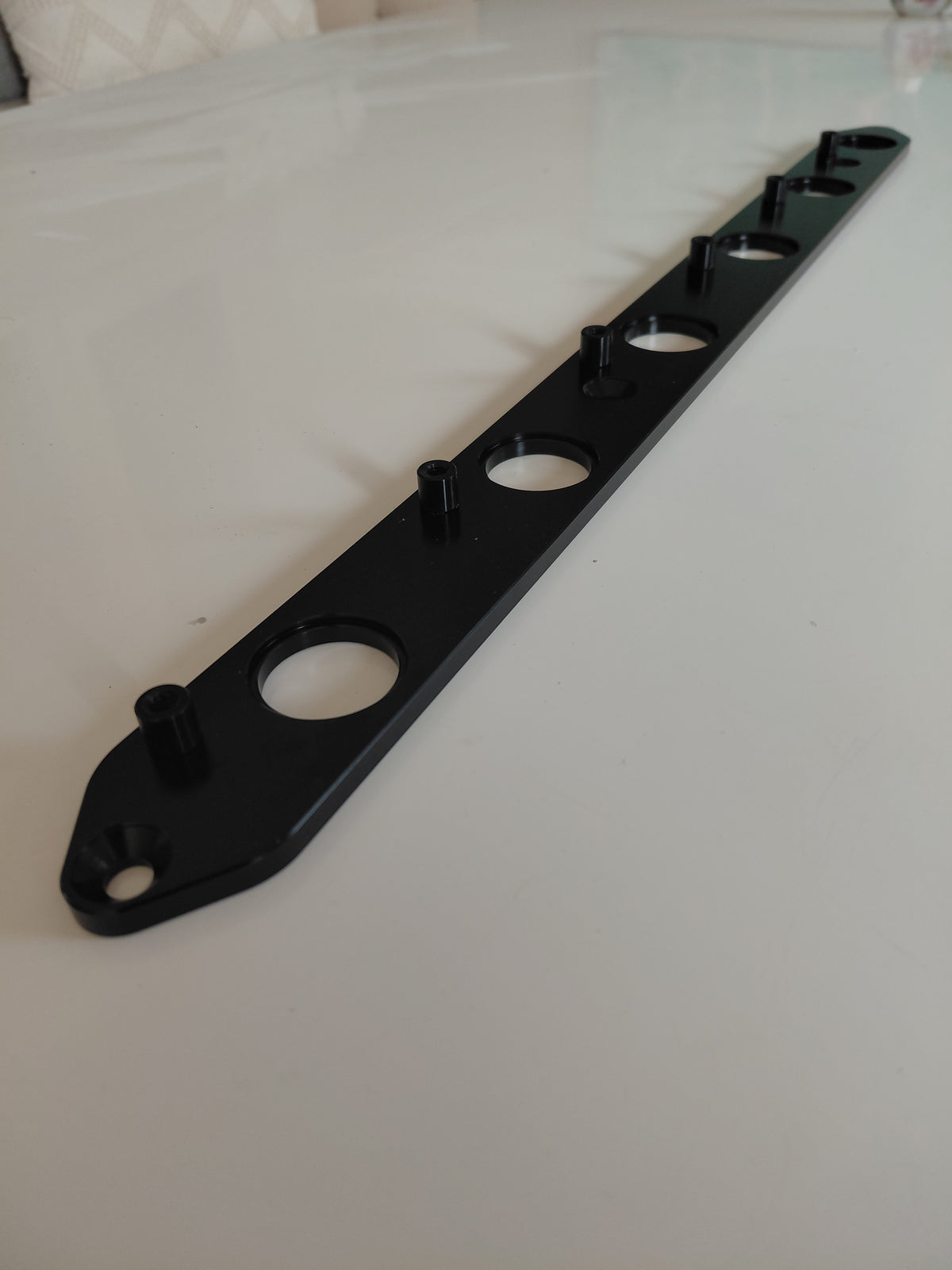Nissan RB engine R35 GTR coil bracket, anodised billet finish, close detail