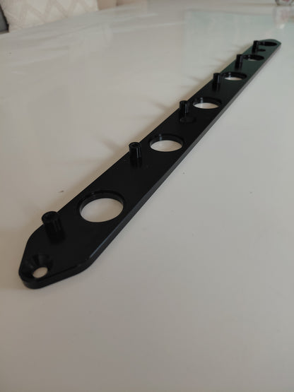 Nissan RB engine R35 GTR coil bracket, anodised billet finish, close detail