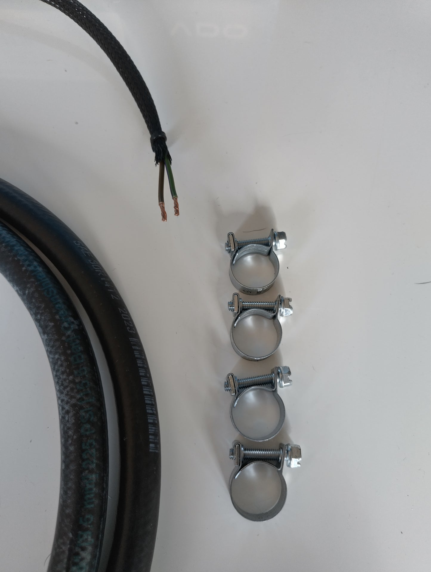 E85-rated fuel hose, EFI hose clamps and wiring pigtail supplied in the BMW E36 twin fuel pump kit